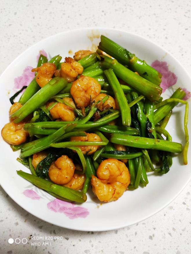 虾仁炒空心菜