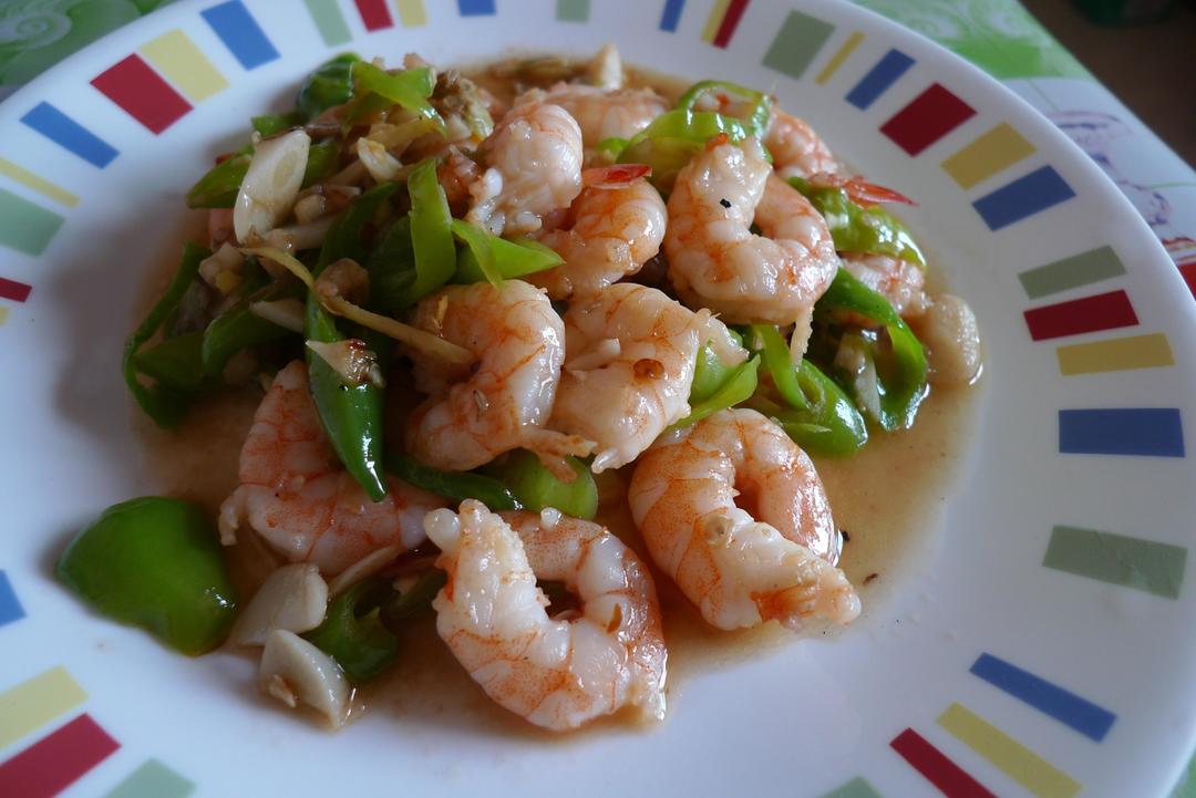虾仁炒青椒
