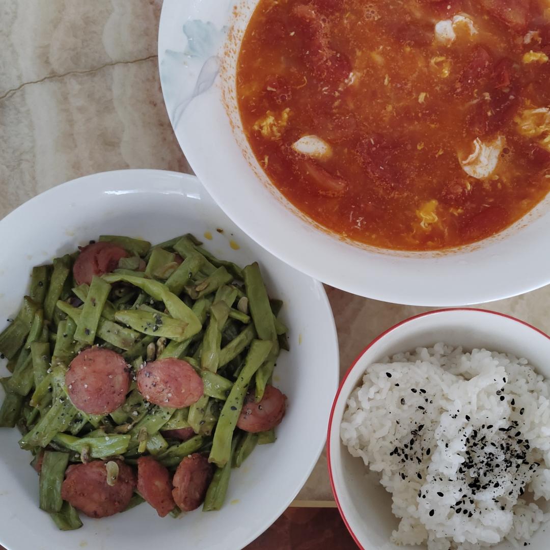 香肠炒豆角